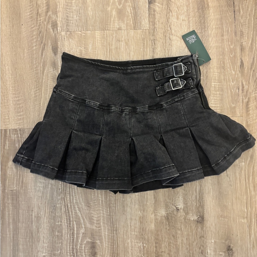 Wild Fable Black Skater Mini Skort with Pleats NWT
